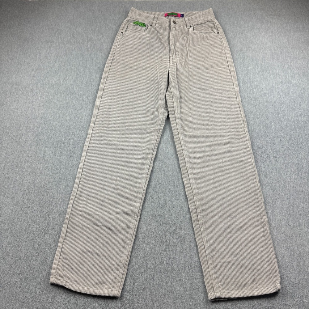 Empyre Tori‎ Pants Women Gray 0 26X30 Corduroy Skater Baggy Wide Leg Denim Relax
